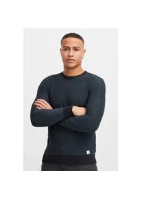 Rundhalspullover Blend "BHNathan", Herren, Gr. XXL, blau (schwarz navy blau), Feinstrick, 100% Baumwolle, regular fit, Rundhals, eingesetzt, Pullover Rundhalspullover, Strickpullover mit farblich abgesetzten Abschl&uuml;ssen