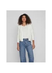 Cardigan Vila "VIRIL SHORT L/S KNIT CARDIGAN-NOOS", Damen, Gr. XL, wei&szlig; (wei&szlig; alyssum), Feinstrick, Obermaterial: 50% Viskose, 27% Nylon, 23% Polyester, unifarben, regular fit kurz, V-Ausschnitt, Rippstrickb&uuml;ndchen, Strickjacken, Materialmix, regular fit