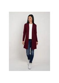 Cardigan Seidel Moden, Damen, Gr. 52, rot (bordeaux,48), Jersey, Obermaterial: 95% Viskose, 5% Elasthan, unifarben, normal h&uuml;ftbedeckend, Rundhals, abgesteppt, Strickjacken, ohne Verschluss und aus Viskose MADE IN GERMANY