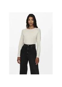 Rundhalspullover Only "ONLRICA LIFE L/S PULLOVER KNT NOOS", Damen, Gr. XL, braun (birch melange), Strick, Obermaterial: 93% Polyester, 4% Nylon, 3% Elasthan, meliert, regular fit normal, Rundhals, Rippstrickb&uuml;ndchen, Pullover Rundhalspullover, Materialmix, regular fit