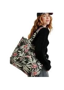 Strandtasche Roxy "Anti Bad Vibes", Damen, grau (anthrazit wind swept floral), Baumwolle, Taschen Strandtasche