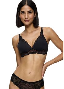 B&uuml;gelloser BH Triumph "Amourette Charm", Damen, Gr. 90, Cup D, schwarz, Microtouch, Obermaterial: 47% Polyamid, 36% Polyester, 17% Elasthan, BHs B&uuml;gelloser BH, Stretch-Spitze, tiefer V-Ausschnitt, weich, leichte Polsterung