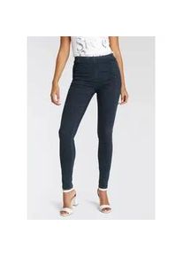 Jeansjeggings Arizona, Damen, Gr. 34, N-Gr, blau (rinsed), Denim/Jeans, Obermaterial: 63% Baumwolle, 32% Polyester, 5% Elasthan, Basic, skinny fit lang, Jeans, extra-eng geschnittene Beinform, hohe Leibh&ouml;he
