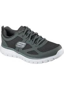 Sneaker Skechers "BURNS-AGOURA", Herren, Gr. 40, oliv, Leder, Textil, kontrastfarbene Details, Schuhe Sneaker, Schn&uuml;rschuh, Sportschuh mit Memory Foam