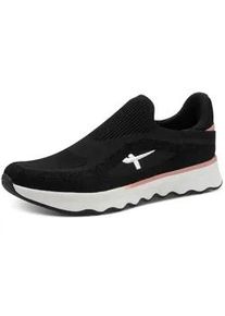 Slip-On Sneaker Tamaris, Damen, Gr. 38, schwarz kombiniert, Synthetik, Textil, kontrastfarbene Details, Schuhe, Slipper, Halbschuh, Freizeitschuh mit Ortholite-Ausstattung