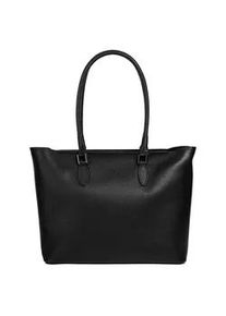Shopper CLUTY, Damen, Gr. B/H/T: 40cm x 30cm x 12cm onesize, schwarz, Leder, leicht gl&auml;nzend, unifarben, Taschen Shopper, echt Leder, Made in Italy
