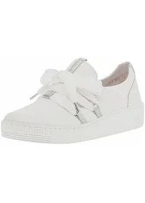 Sneaker Gabor "Gabor Sneaker Leder", Damen, Gr. 43, silber (wei&szlig;, silber), Leder, Schuhe Sneaker