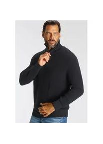 H.I.S. Troyer H.I.S, Herren, Gr. XXL (60/62), schwarz, Strick, Obermaterial: 50% Baumwolle, 50% Polyacryl, unifarben, Basic, normal, Rippstrickb&uuml;ndchen, Pullover Troyer, mit Logo-Rei&szlig;verschluss