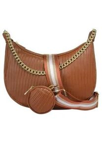 Umh&auml;ngetasche CLUTY, Damen, Gr. B/H/T: 32cm x 22cm x 4cm onesize, braun (cognac), Leder, leicht gl&auml;nzend, unifarben, Taschen Umh&auml;ngetasche, echt Leder, Made in Italy