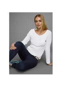 Langarmshirt Arizona, Damen, Gr. 44/46, wei&szlig;, Obermaterial: 100% Baumwolle, unifarben, Basic, sehr figurbetont, Rundhals, ohne B&uuml;ndchen, Shirts Langarmshirt, sehr figurbetonter Schnitt, unifarben, Rundhalsausschnitt