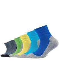 6er Pack Camano Pro Tex Function Quarter Sportsocken Kinder 0032 - turquoise 31-34