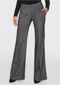 bonprix Marlenehose, grau, Gr.46, Schicke Hose mit weitem Bein in Woll-Optik., aus Wolle