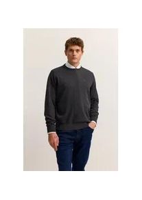 Rundhalspullover Bugatti "Regular Fit", Herren, Gr. XL, 280, dunkelgrau, Strick, 100% Baumwolle, unifarben, regular fit, Rundhals, Rippb&uuml;ndchen, Pullover Rundhalspullover, Basic Essential aus reiner Baumwolle