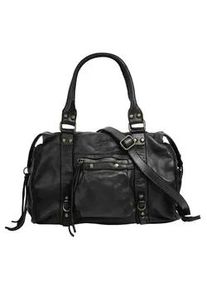 Shopper Samantha Look, Damen, Gr. B/H/T: 34cm x 27cm x 12cm onesize, schwarz, Leder, vintage, Taschen Shopper, echt Leder, Made in Italy