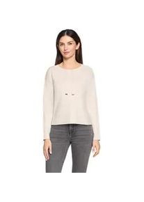 Strickpullover Betty Barclay "Damen mit Seitenschlitzen", Damen, Gr. 44, beige, Strick, Obermaterial: 55% Viskose, 30% Polyester, 15% Polyamid, gerade normal, Rundhals, Pullover Strickpullover