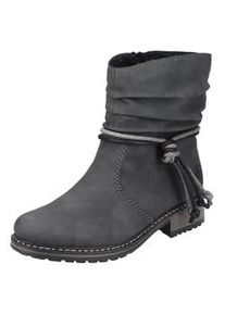 Winterstiefelette Rieker, Damen, Gr. 39, grau (anthrazit), Lederimitat, Schuhe Winterstiefelette, mit Zierb&auml;nder am slouchy Schaft, Topseller
