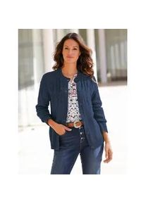 Strickjacke Inspirationen, Damen, Gr. 40, blau (dunkelblau, meliert), 50% Baumwolle, 50% Polyacryl, meliert, Strickjacken Strickjacke