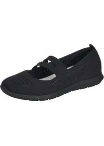 Riemchenballerina Remonte, Damen, Gr. 36, schwarz, Textil, Schuhe Riemchenballerina, Slipper, Schlupfschuh, Slip-On Sneaker im sportiven Design