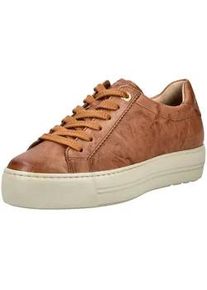 Sneaker Paul Green "Paul Green Sneaker Glattleder", Damen, Gr. 38, braun (cognac), Glattleder, Schuhe Sneaker