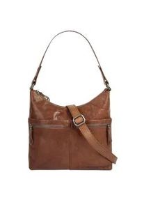 SPIKES & SPARROW Umh&auml;ngetasche SPIKES & SPARROW, Damen, Gr. B/H/T: 24cm x 24cm x 5cm onesize, braun (cognac), Leder, leicht gl&auml;nzend, unifarben, Taschen Umh&auml;ngetasche, echt Leder