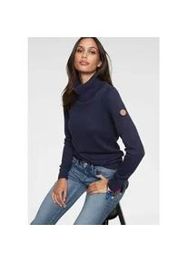 Rollkragenpullover Kangaroos, Damen, Gr. 48/50, blau (marine), Strick, Obermaterial: 60% Baumwolle, 40% Polyacryl, unifarben, figurbetont h&uuml;ftbedeckend, Rippb&uuml;ndchen, Pullover Rollkragenpullover, mit Schalkragen, Langarm, Warm & Kuschelig, Topseller