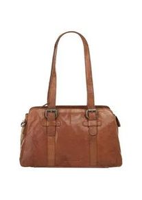 SPIKES & SPARROW Henkeltasche SPIKES & SPARROW, Damen, Gr. B/H/T: 31cm x 19cm x 10cm onesize, braun (cognac), Leder, beschichtet, gl&auml;nzend, Taschen, echt Leder