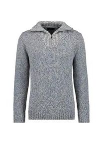 Troyer Ragman, Herren, Gr. 54, grau (grau, melange), 100% Baumwolle, hoch geschlossener Ausschnitt, Pullover Troyer