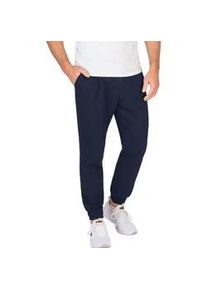 Jerseyhose TRIGEMA "TRIGEMA Jogginghose mit aufgesetzten Taschen", Damen, Gr. M, US-Gr&ouml;&szlig;en, blau (navy), Sweatware, 55% Polyester, 45% Baumwolle, Hosen Jerseyhose