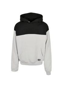 Rundhalspullover Urban Classics "Urban Classics Herren Upper Block Hoody", Herren, Gr. L, lightasphalt, schwarz, 65% Baumwolle, 35% Polyester, mehrfarbig, loose fit, ohne Ausschnitt, Pullover Rundhalspullover