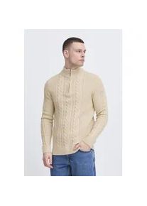 Troyer Blend "BHBasim", Herren, Gr. XXL, oyster gray, Grobstrick, 50% Baumwolle, 47% Polyacryl, 3% Nylon, Strukturmuster, Basic, normal normal, ohne Ausschnitt, Pullover Troyer, Klassischer Troyer mit Zopfmuster