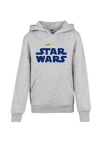 Mister Tee Kapuzenpullover MISTERTEE "MisterTee Herren Kids Star Wars Blue Logo Hoody", Jungen, Gr. 110/116, erdgrau, 65% Baumwolle, 35% Polyester, unifarben, normal, ohne Ausschnitt, Pullover Kapuzenpullover