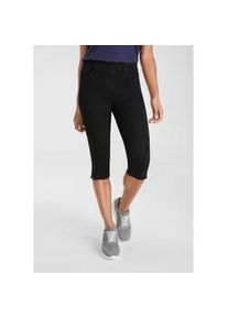 Caprijeans Arizona "Ultra-Stretch", Damen, Gr. 38, N-Gr, schwarz (schwarz schwarz), Denim/Jeans, Obermaterial: 74% Baumwolle, 24% Polyester, 2% Elasthan, Basic, skinny fit 3/4-L&auml;nge, Jeans, extra-eng geschnittene Beinform, hoher Bund, in Capri-L&auml;nge