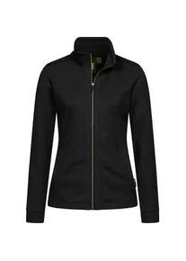 Trainingsjacke LPO "Abby II", Damen, Gr. 44L, schwarz, 60% Polyester; 40% Baumwolle, regular fit, Jacken Trainingsjacke, glatt mit matter Struktur