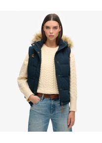 Superdry Damen Everest Kunstfell-weste Marineblau - Gr&ouml;&szlig;e: 40 208222050007998T019