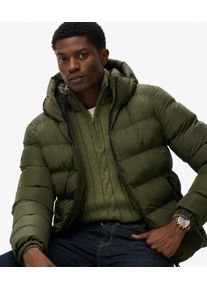 Superdry Herren Gesticktes Logo Kapuzen-Sport Pufferjacke, Dunkles Khaki - Gr&ouml;&szlig;e: XXL 1020202000582H1Q005