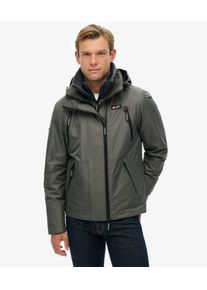 Superdry Herren Gesticktes Logo Mountain Kapuzen-Windbreaker-Jacke, Dunkelgrau - Gr&ouml;&szlig;e: S 1020201000400Q69001