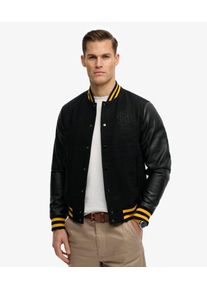 Superdry Herren Wolle Gesticktes Logo Classic Varsity Bomberjacke, Schwarz - Gr&ouml;&szlig;e: M 102020050097502A002