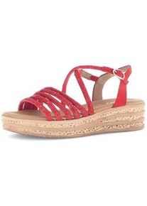Keilsandalette Gabor, Damen, Gr. 40, rot, Synthetik, Ziegenveloursleder, Schuhe, Plateau, Sommerschuh, Riemchensandale mit Best Fitting-Ausstattung