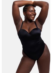 Stringbody Dorina "Sublime Sculpt", Damen, Gr. 90, Cup D, schwarz, Obermaterial: 79% Polyamid, 17% Elasthan, 4% Polyester, unifarben, Bodys Stringbody, Mit abnehmbaren Tr&auml;gern