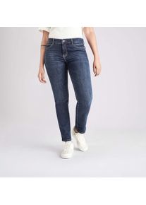 Stretch-Jeans MAC "Angela", Damen, Gr. 34, L&auml;nge 28, blau (new basic wash), Denim/Jeans, Obermaterial: 98% Baumwolle, 2% Elasthan, unifarben, figurbetont lang, Jeans Stretch-Jeans, schmal geschnitten