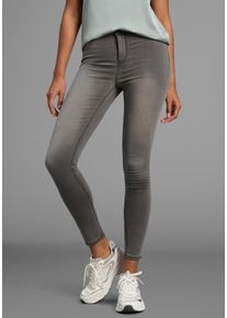 Skinny-fit-Jeans Arizona "Ultra Stretch", Damen, Gr. 46, N-Gr, grau (grau used), Jeans, Obermaterial: 63% Baumwolle, 32% Polyester, 5% Elasthan, skinny fit kn&ouml;chellang, Jeans Skinny-fit-Jeans, extra-eng geschnittene Beinform, modische Used-Waschung, Topseller