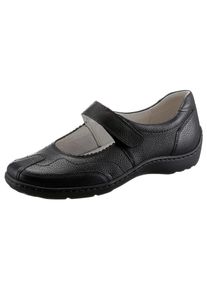 Waldl&auml;ufer Klettschuh WALDL&Auml;UFER "HENNI", Damen, Gr. 10.5, schwarz, Nappaleder, Schuhe Klettschuh, Spangenschuh, Komfortschuh in komfortabler Schuhweite H (=sehr weit), Topseller