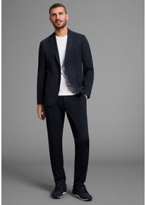 Anzug Bruno Banani "Packable Suit, Anzug", Herren, Gr. 46, U + N + S Gr, marine, Web, Obermaterial: 77% Polyester, 23% Elasthan. Futter Oberteil: 100% Polyester, unifarben, slim fit, Anz&uuml;ge Anzug, perfekt f&uuml;r Reisen immer Top gestylt ohne Knitterfalten