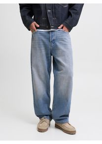 Jack & Jones Relax-fit-Jeans JACK & JONES "JJIALEX JJORIGINAL SQ 071 NOOS", Herren, Gr. 31, L&auml;nge 30, blau (blau denim pack:opt 2), Denim/Jeans, Obermaterial: 100% Baumwolle, Abriebeffekte, relaxed fit kn&ouml;chellang, Jeans Relax-fit-Jeans