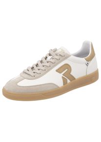 Sneaker RIEKER SPORT "San Diego Swing2GO", Herren, Gr. 42, beige (wei&szlig;, sand), Leder, Veloursleder, kontrastfarbene Details, Schuhe Sneaker, Retro-Sneaker aus der neuen Christoph Kramer Kollektion