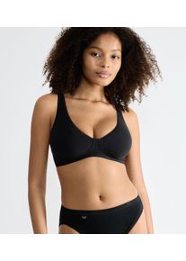 Soft-BH Sloggi "Basic+", Damen, Gr. 70, Cup B, schwarz, Single Jersey, Obermaterial: 80% Baumwolle, 18% Elasthan, 2% Polyamid, unifarben, Basic, BHs Soft-BH, perfekter Sitz, ohne B&uuml;gel, ohne Einlagen, tiefer V-Ausschnitt