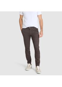 Chinohose MAC "Griffin", Herren, Gr. 34, L&auml;nge 32, braun (mahagony braun printed), Web, Obermaterial: 65% Polyester, 30% Viskose, 5% Elasthan, unifarben, slim fit kn&ouml;chellang, Hosen Chinohose, mit Taschen