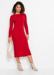 Strickkleid bonprix, Damen, Gr. 44/46 (L), N-Gr, rot (tiefrot), Obermaterial: 50% Viskose, 26% Polyamid, 24% Polyester, eng, Kleider Strickkleid, f&uuml;r modischen Auftritt, aus Viskose, Polyamid und Polyester