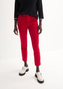 Stretch-Hose bonprix "Stretchhose aus Baumwolle", Damen, Gr. 40, N-Gr, rot (chillirot), Obermaterial: 61% Baumwolle, 37% Polyester, 2% Elasthan, slim fit, Hosen Stretch-Hose, aus Baumwolle, Polyester und Elasthan, Slim Fit Passform, 7/8-L&auml;nge