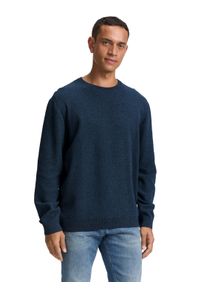 Strickpullover Tom Tailor, Herren, Gr. M, real teal navy twotone, Strick, Obermaterial: 100% Baumwolle, unifarben, regular fit taillenbedeckt, Rundhals, B&uuml;ndchen, Pullover Strickpullover, mit B&uuml;ndchen